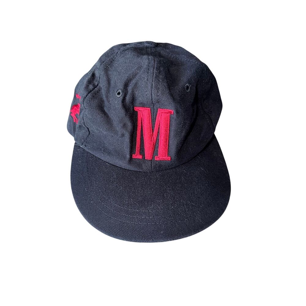 Vintage black Marlboro ball cap hat cowboy stallion vanguard OS